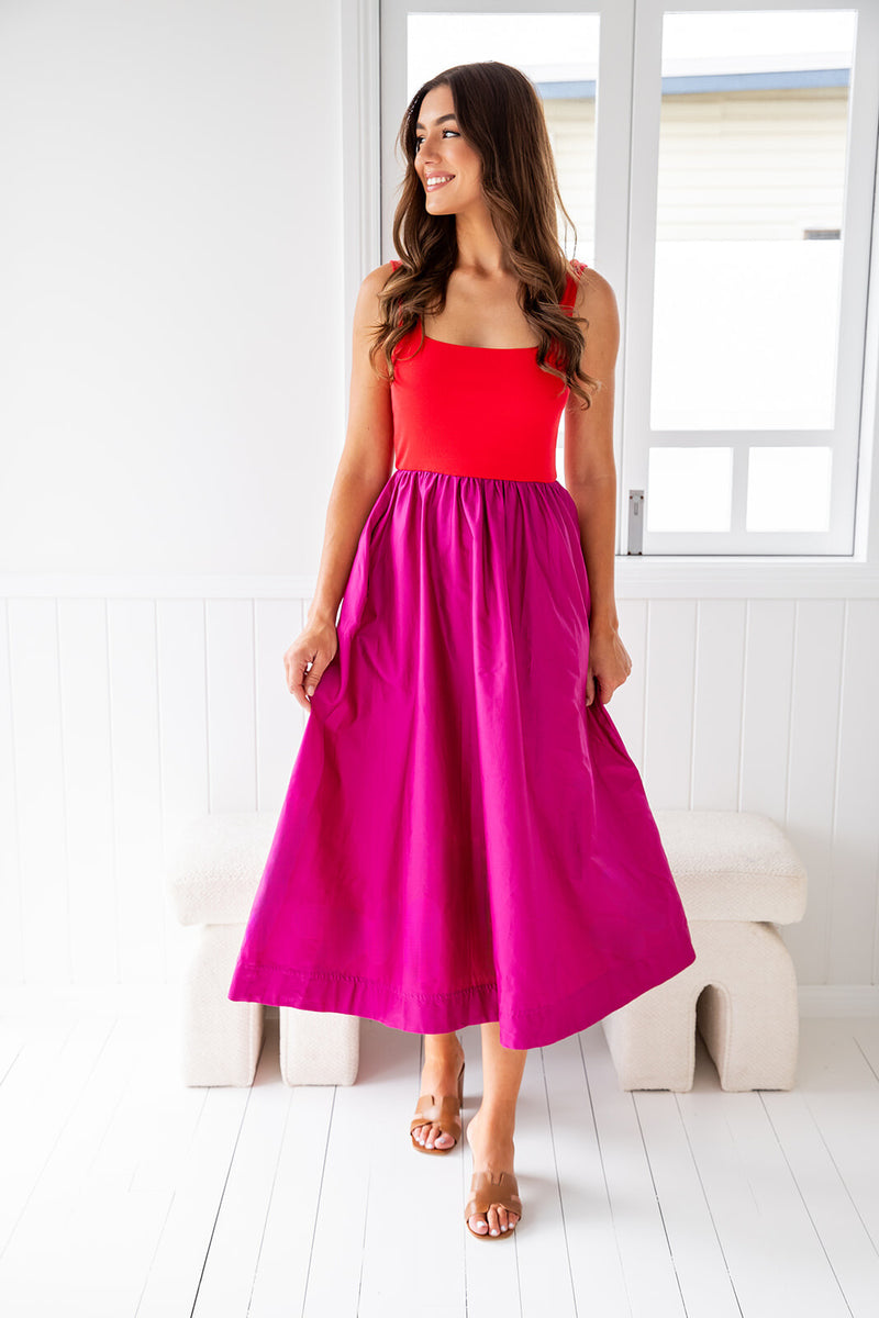 The Vesta Dress - Fuchsia