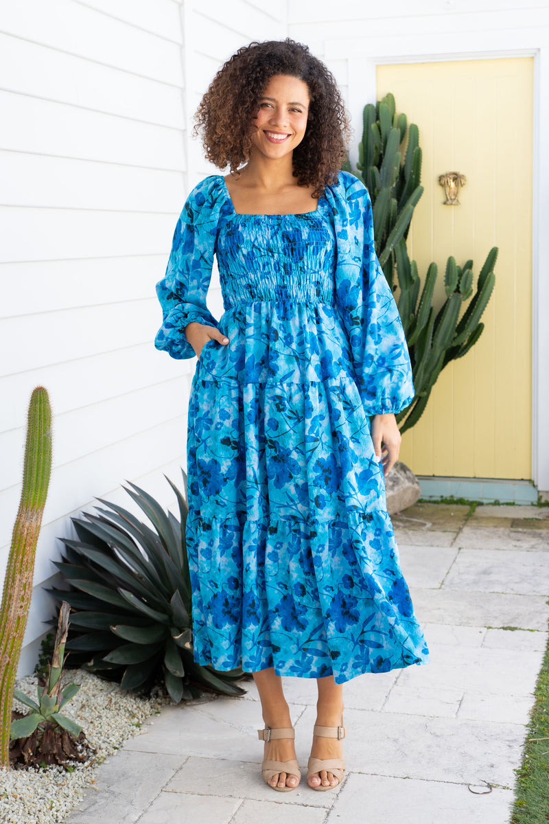 The Lucia Dress - Blue Petal