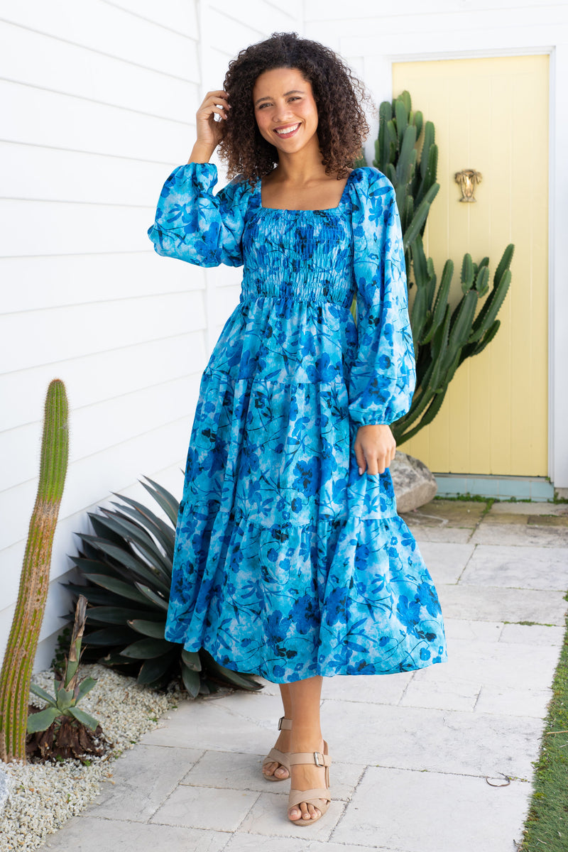 The Lucia Dress - Blue Petal