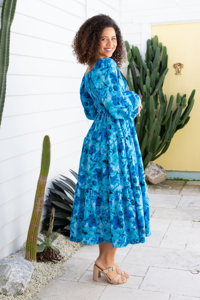 The Lucia Dress - Blue Petal