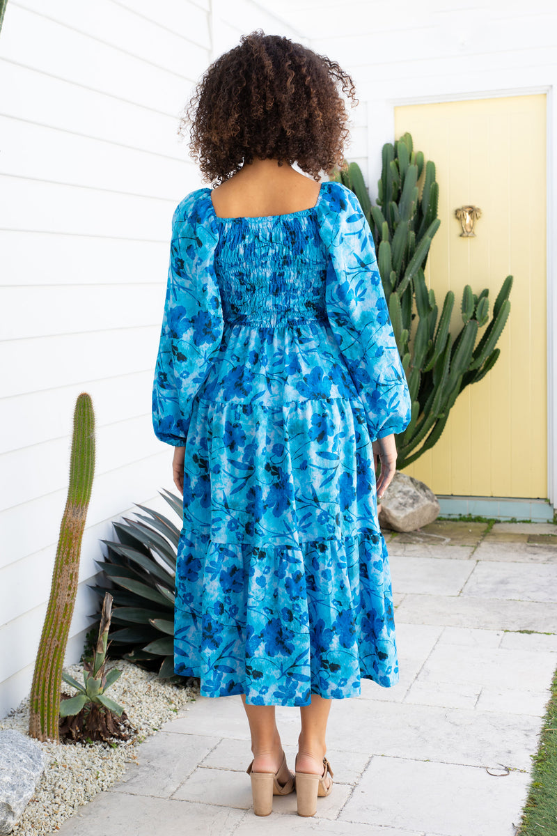 The Lucia Dress - Blue Petal