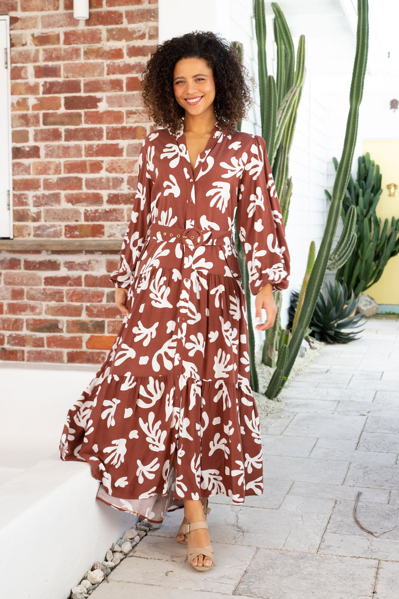 The Clio Dress - Tropical Mocha