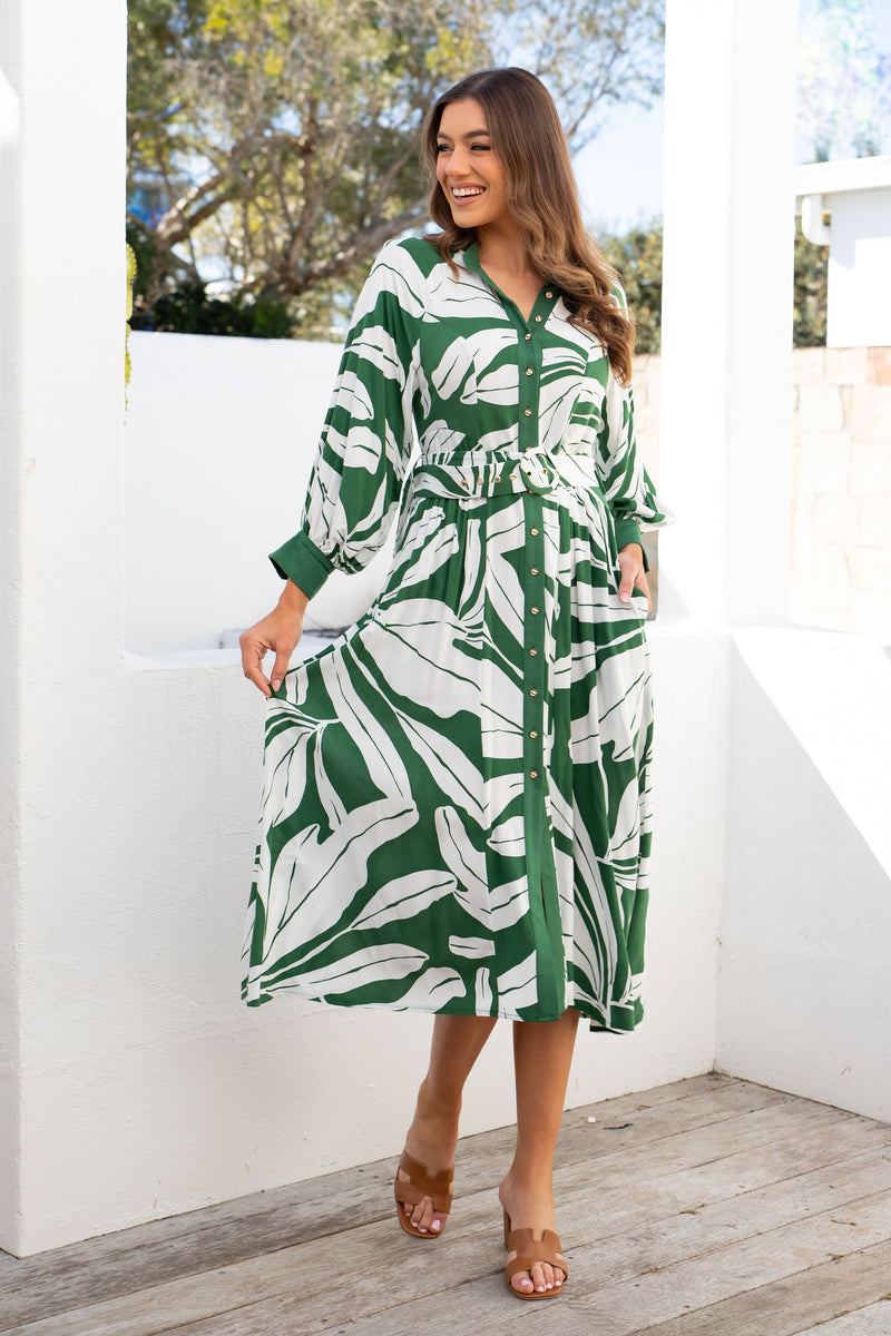 The Roseau Dress - Palm Paradise