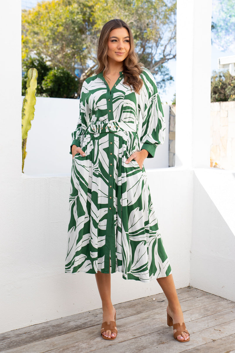 The Roseau Dress - Palm Paradise