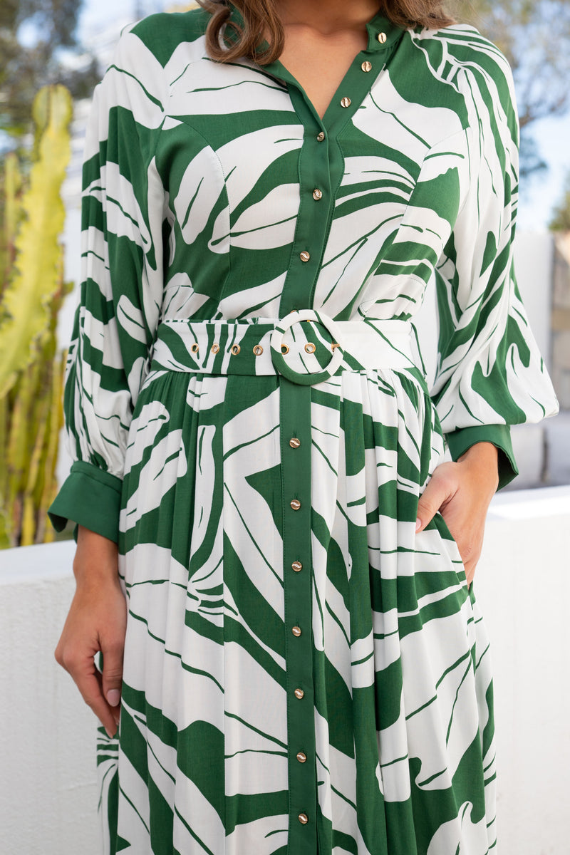 The Roseau Dress - Palm Paradise