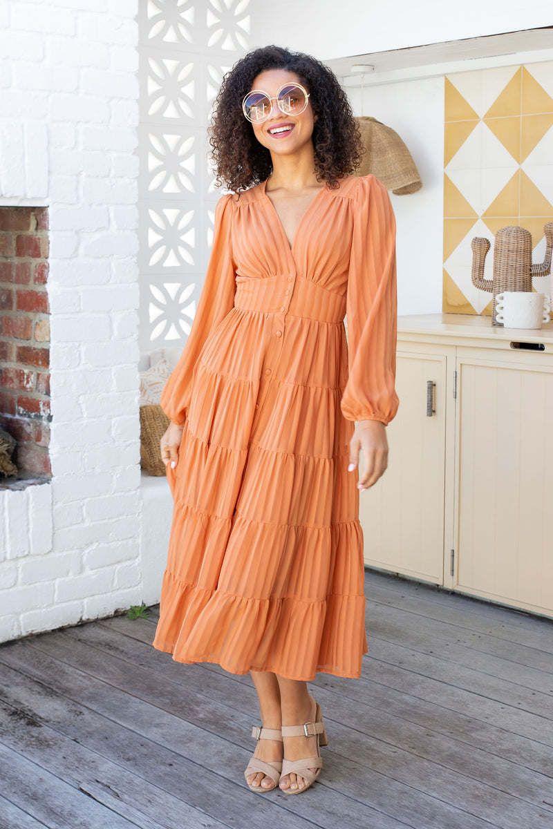 The Mireya Dress - Caramel