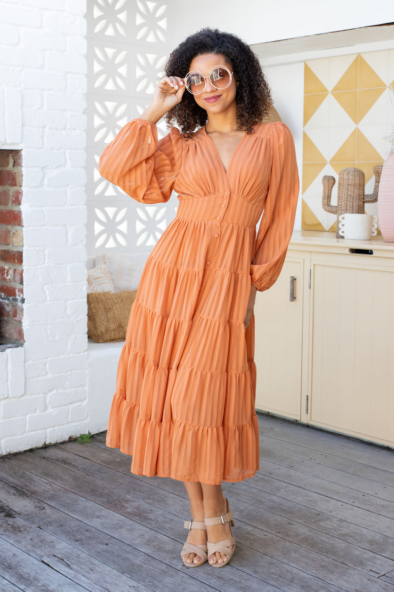 The Mireya Dress - Caramel