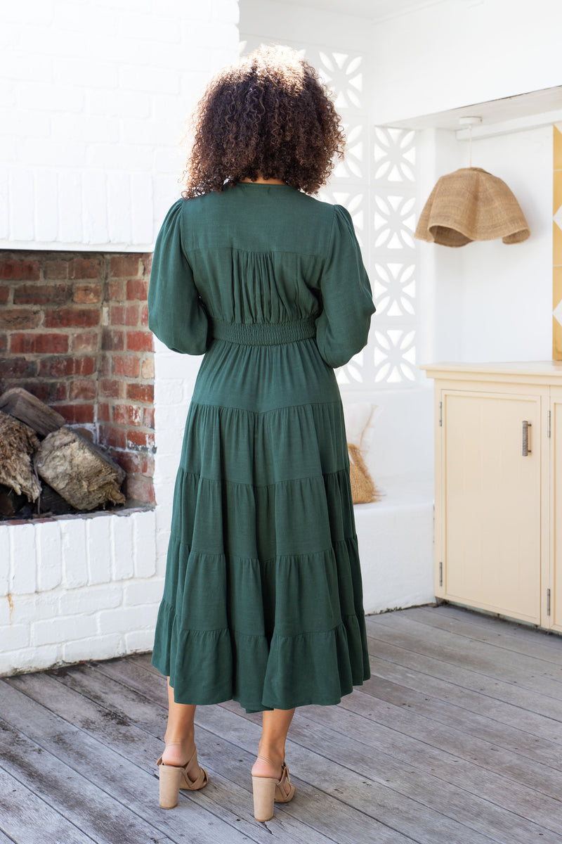 The Rina Dress - Pine Green