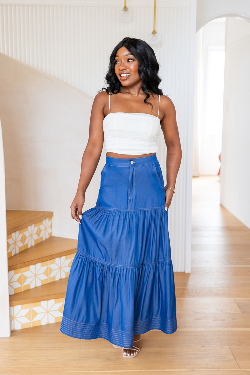 The Divinus Skirt - Denim