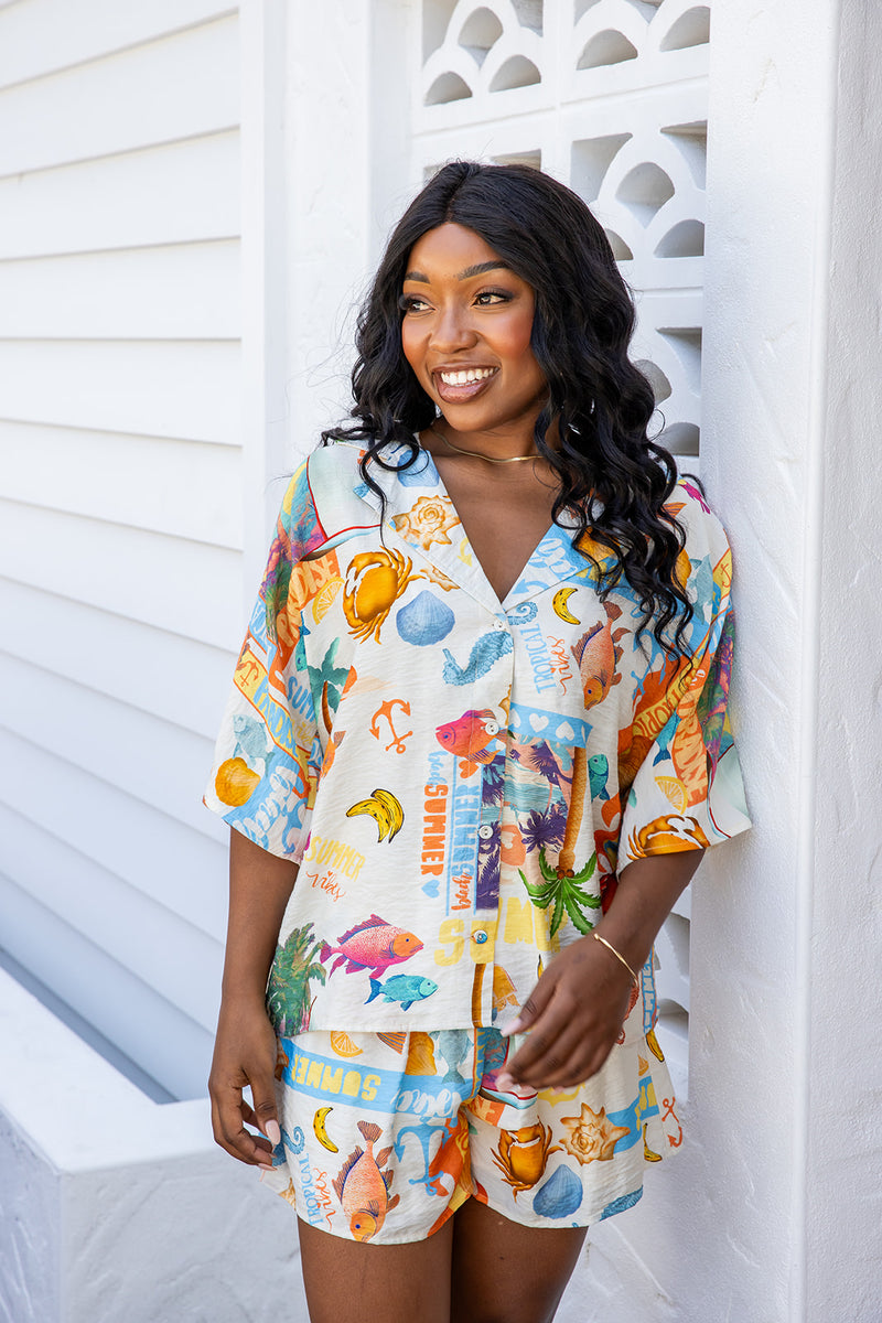 The Leta Shirt - Beachy Bliss