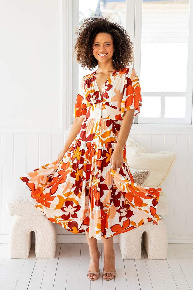 The Sienna Dress - Orange Mocha