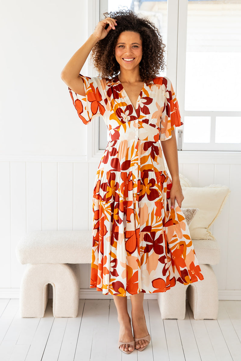 The Sienna Dress - Orange Mocha