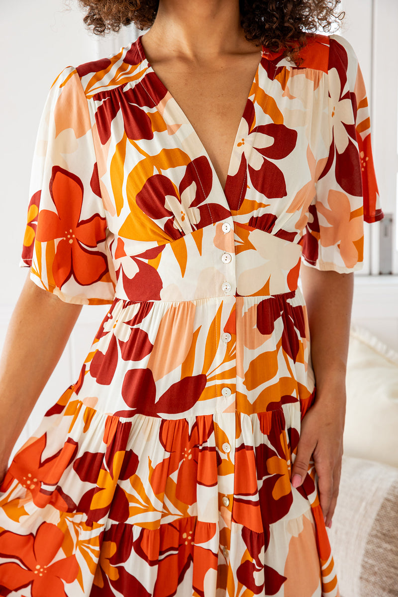 The Sienna Dress - Orange Mocha