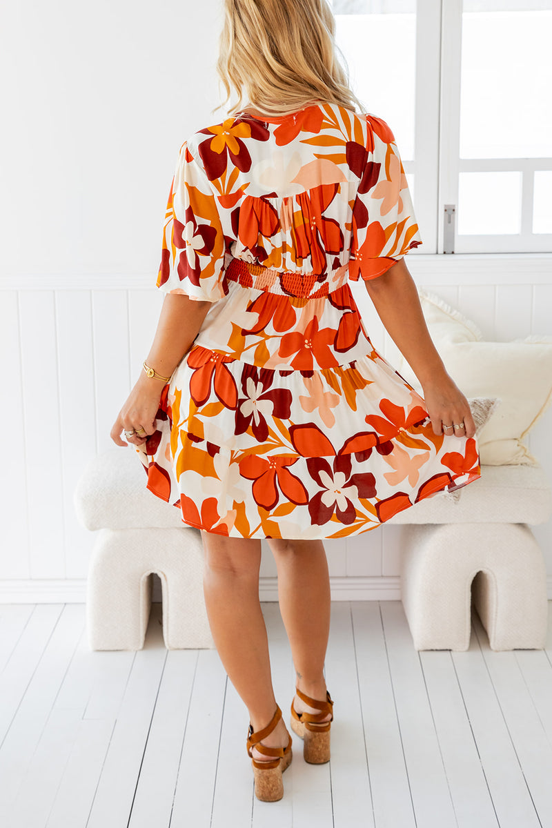 The Macy Dress - Orange Mocha