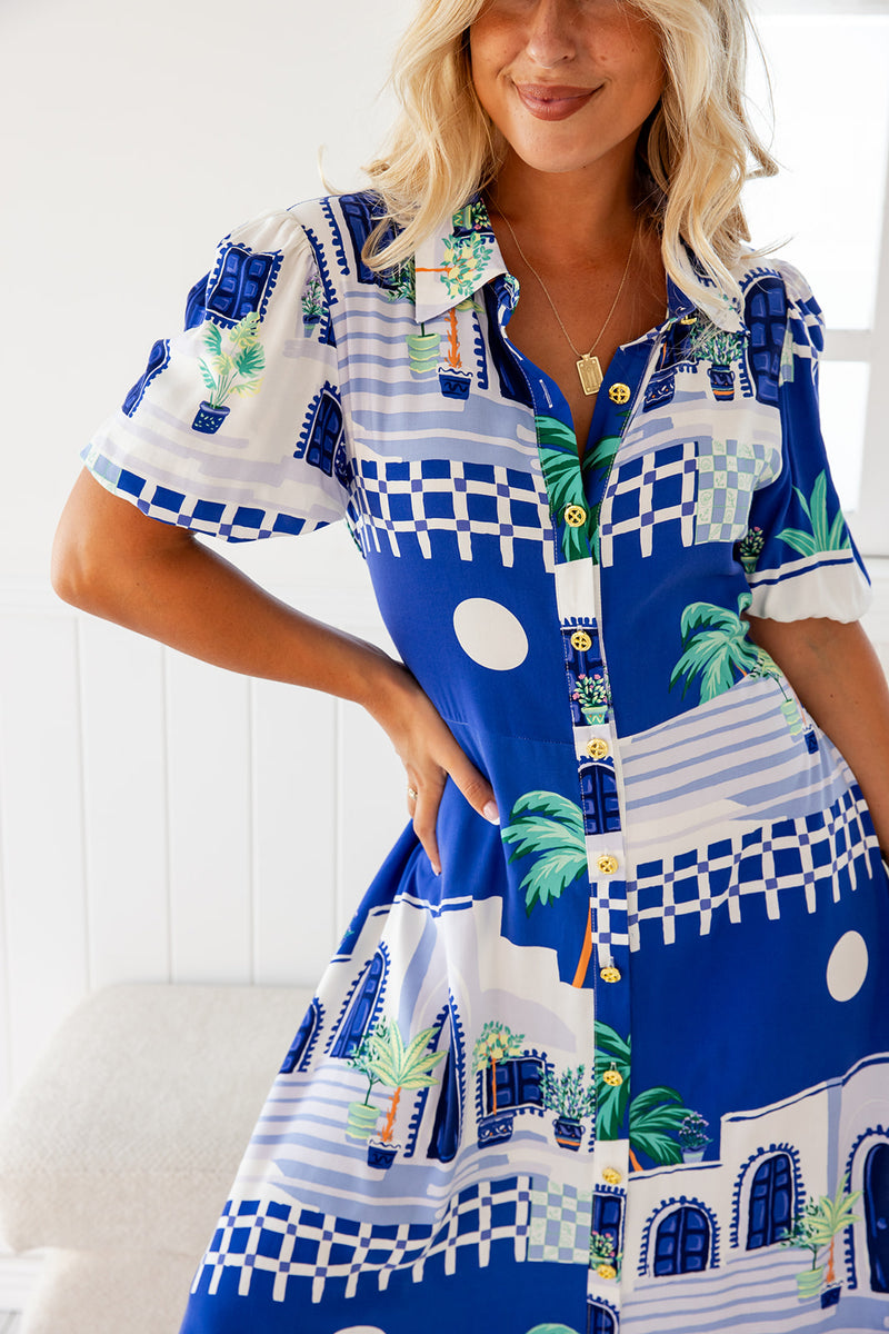 The Lulu Dress - Paros Blue