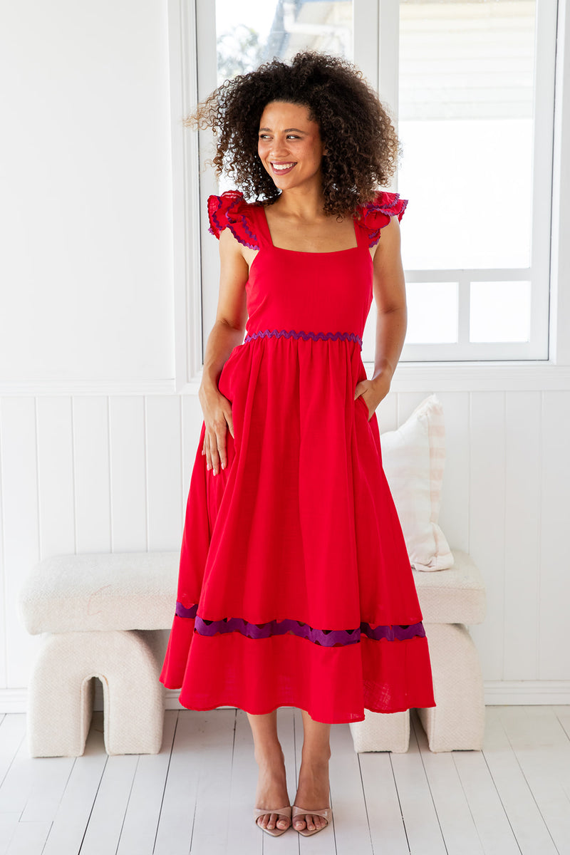 The Kinsley Dress - Red