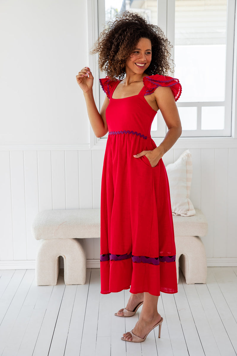 The Kinsley Dress - Red