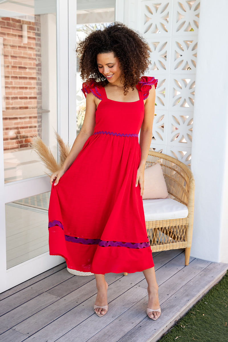 The Kinsley Dress - Red