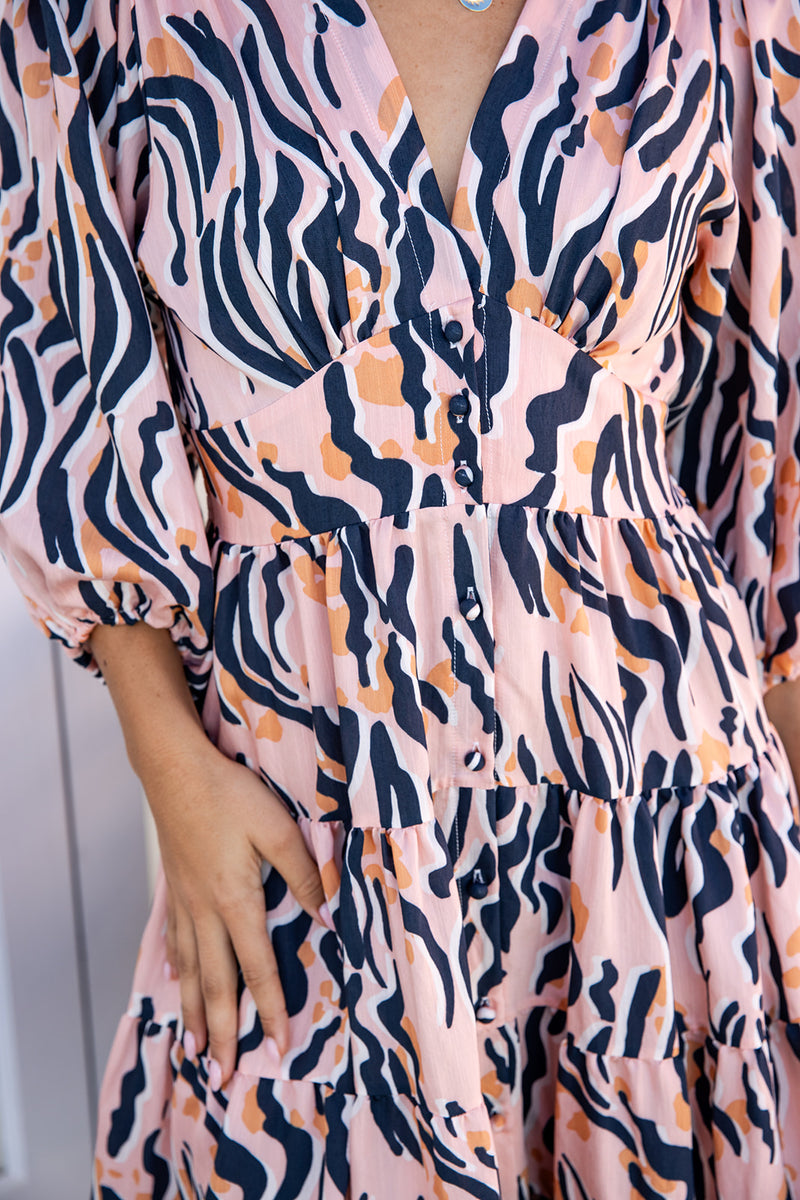 The Avani Dress - Pink Tiger