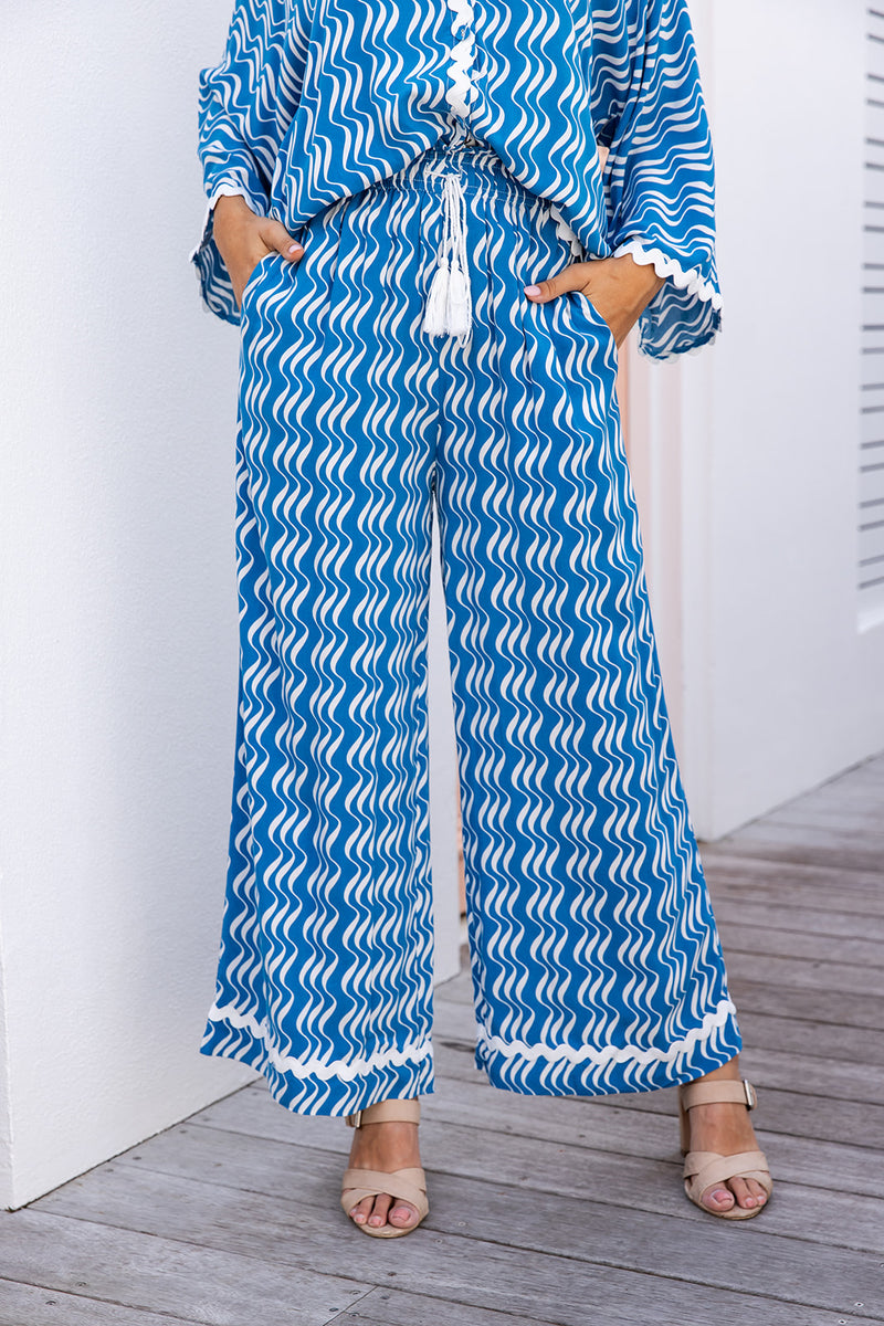 The Petia Pants - Rippled Blue