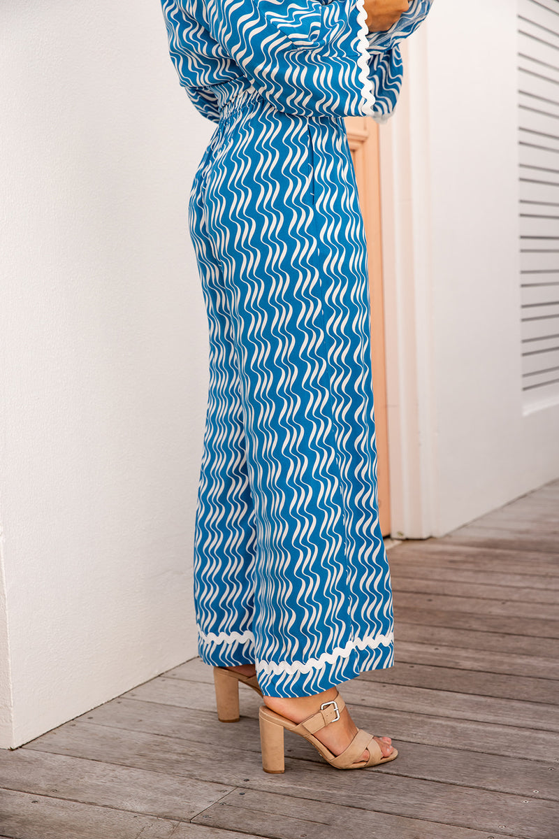 The Petia Pants - Rippled Blue