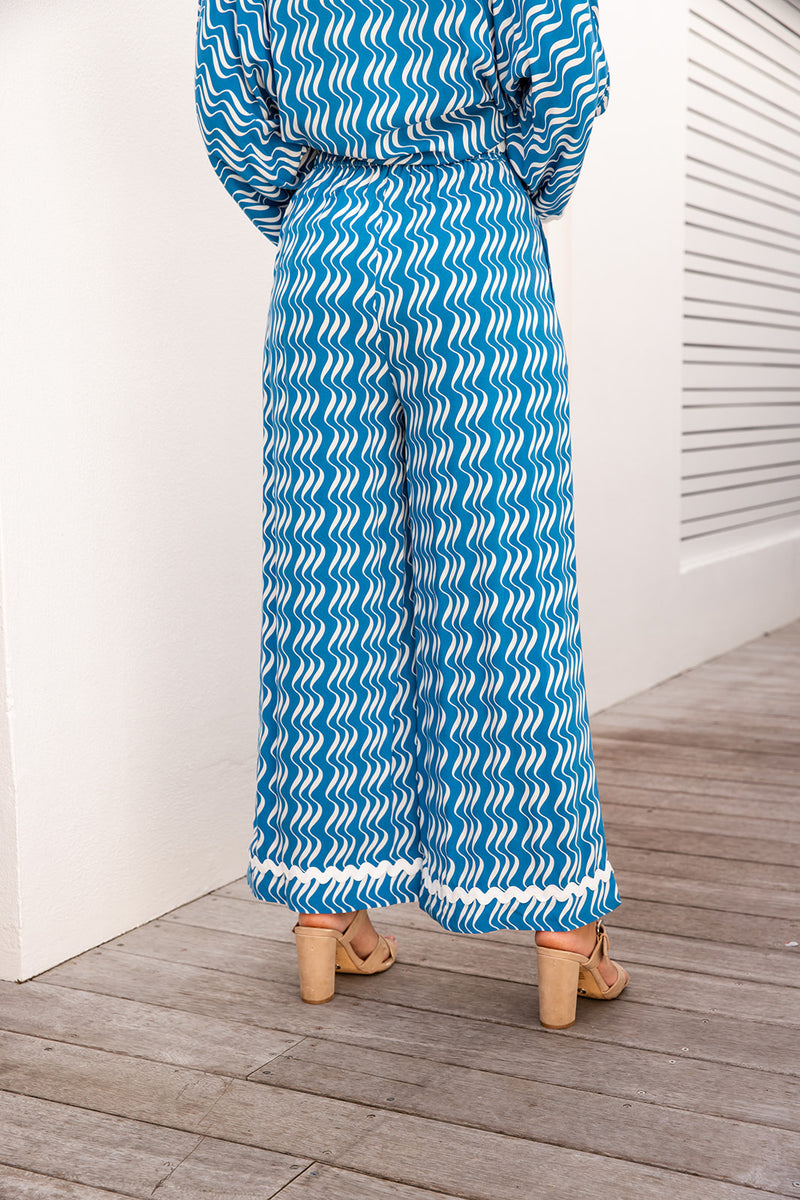 The Petia Pants - Rippled Blue