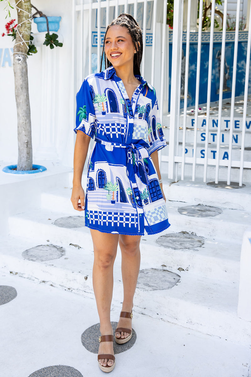 The Luno Dress - Paros Blue