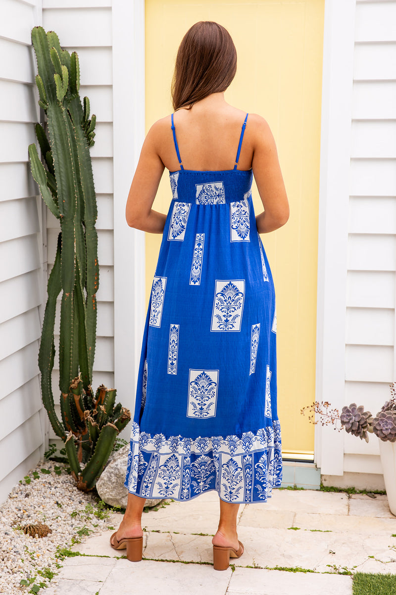 The Cosima Dress - Blue Floralis