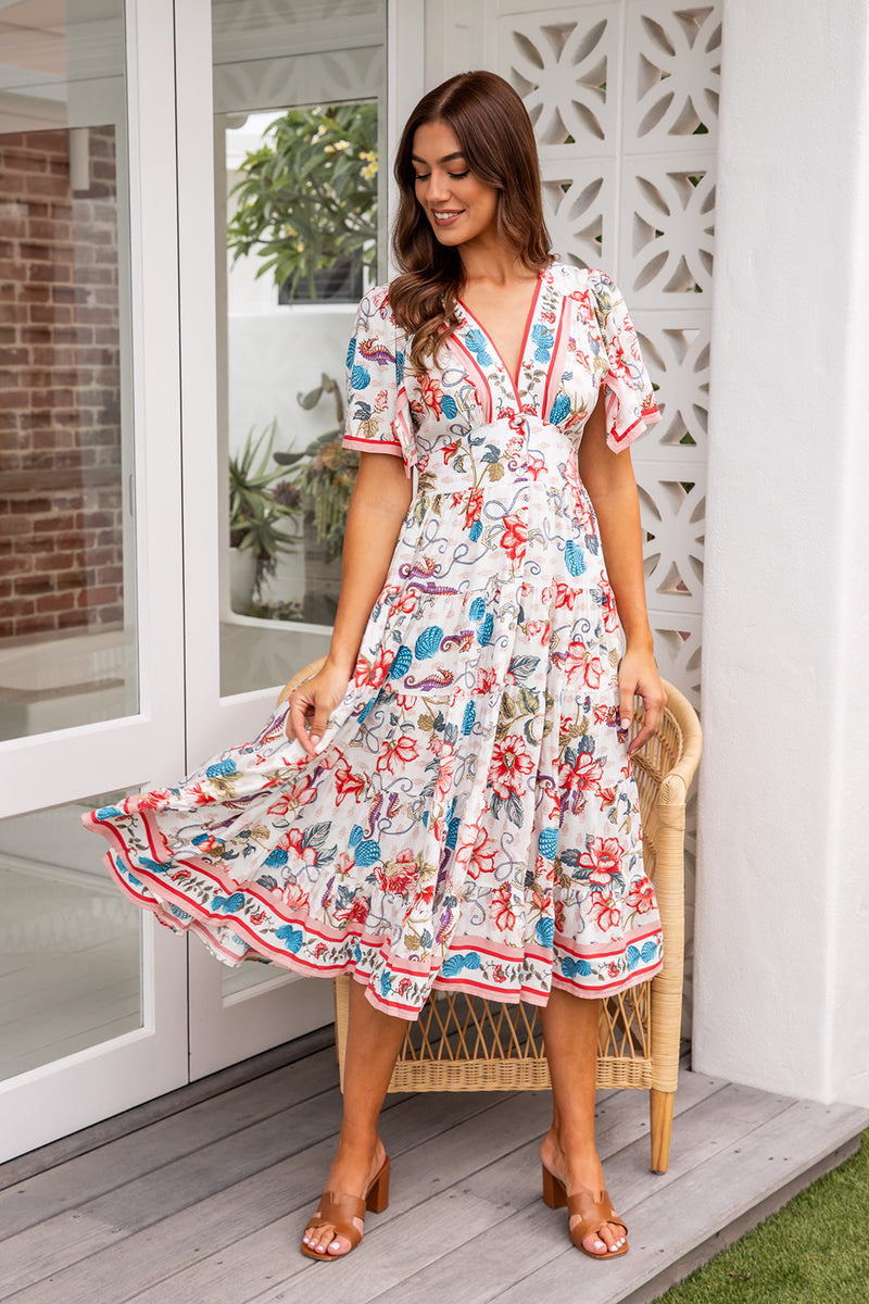 The Lorenza Dress - Coastal Blooms