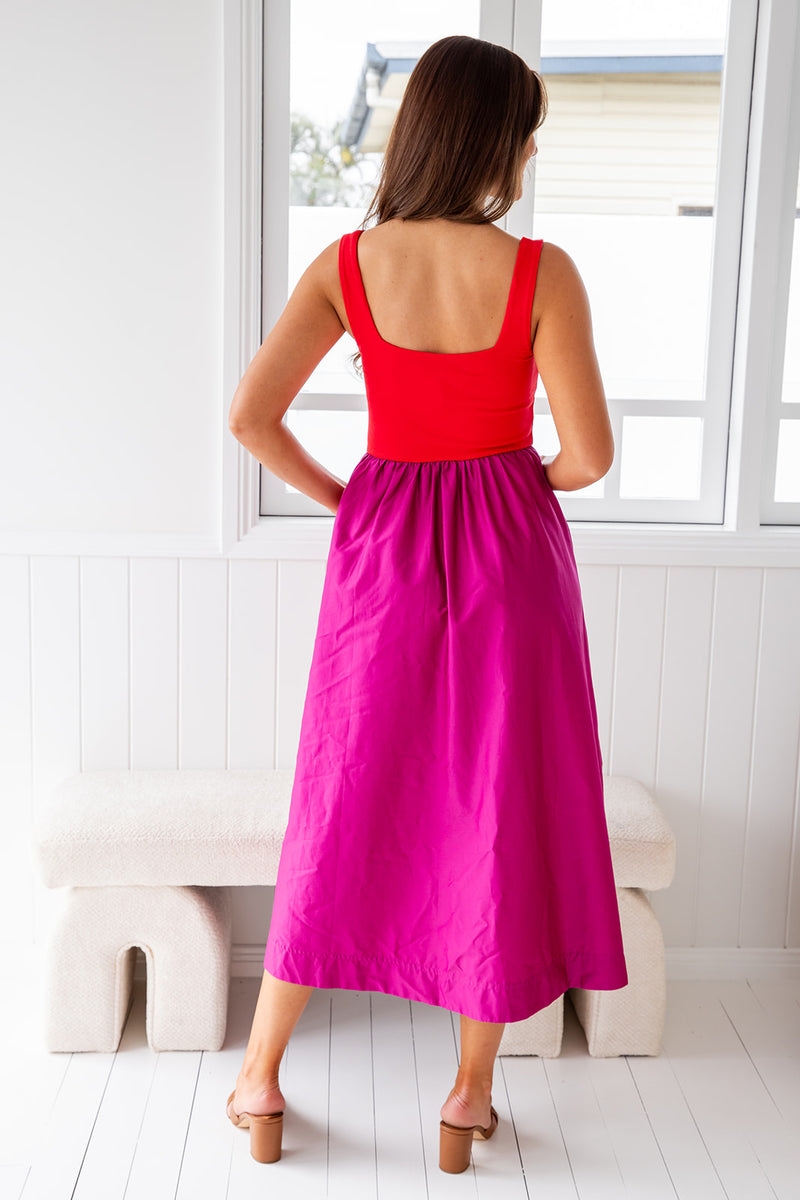 The Vesta Dress - Fuchsia