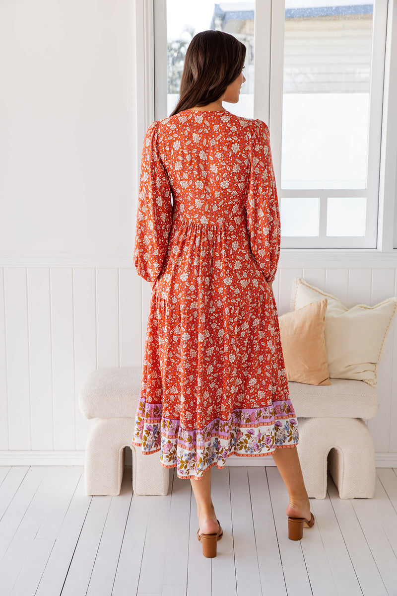 The Ester Dress - Tangerine Garden